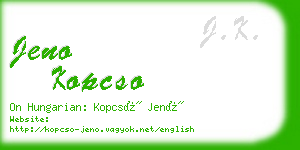 jeno kopcso business card